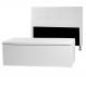 Kit Cabeceira e Calçadeira Baú Queen 1,60m Berlim Corano Branco - Pallazio