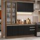 Armário de Cozinha Completa 190cm Rustic/Preto Glamy Madesa 05