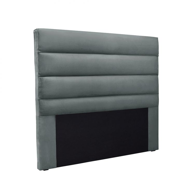 Cabeceira Casal La Italiana Veludo Cinza