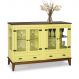 Mini Cristaleira de Madeira Maciça 4 portas - Amarelo