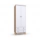 Guarda-Roupa Infantil Encanto 2 Portas 2 Gavetas Nogal e Branco