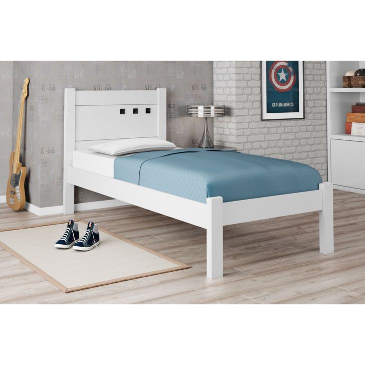 Cama Solteiro Paola II Branco