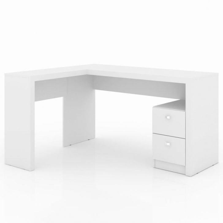 Mesa Para Escritório 2 Gavetas ME4129 Branco - Tecno Mobili