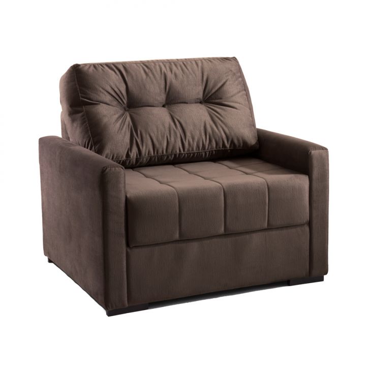 Sofá-Cama Solteiro Murilo Veludo Marrom