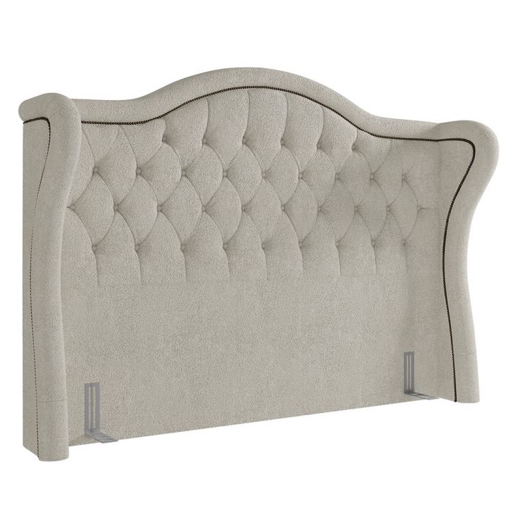 Cabeceira Cama Box Casal Queen 160cm Antibes P02 Boucle Cru - Mpozenato