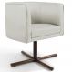 Poltrona Decorativa Giratória Base X Betina D02 Linho Bege C-107 - Lyam Decor