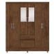 Guarda-Roupa Casal 6 Portas 2 Gavetas com Espelho Ideval Imbuia Rústico