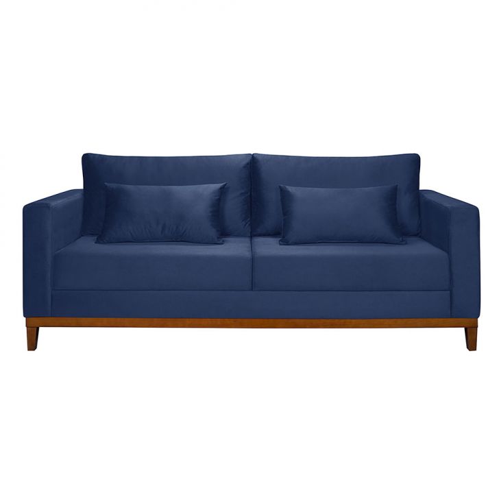 Image of Sofá 3 Lugares Bahamas Suede Azul 230 Cm PLA-IM730UP26JZTMOB