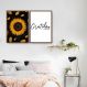 Quadro Girassol Frase Gratidão 88x60 2-60x43 Caixa Marrom