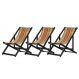 Kit 3 Espreguiçadeiras Dobrável Black SB-L Laranja