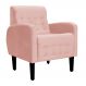 Poltrona Decorativa Luiza Para Sala de Tv Veludo Rosa - DS Estofados