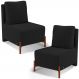 Kit 02 Poltronas Decorativas Sala de Estar Living Hungria L02 Couríssimo Preto Bouclê Preto - Lyam