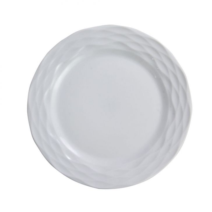 Prato Raso Ondas Branco 27 cm