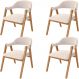Kit 04 Cadeiras de Jantar e Estar Living Estofada Nadja L02 Suede Bege - Lyam Decor