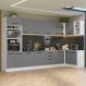 Armário de Cozinha Completa de Canto 499cm Branco/Cinza Agata Madesa 01