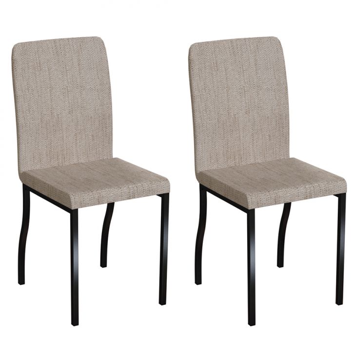 Conjunto Com 2 Cadeiras Napier Palha E Preto