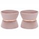 Kit 02 Puffs Decorativo Sala de Estar 45cm Dhaka Veludo Rosê G15 - Gran Belo