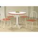 Conjunto de Mesa com 4 Cadeiras Leila Branco e laranja