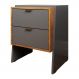 Mesa de Cabeceira Dante com 2 gavetas Titanium/Naturale