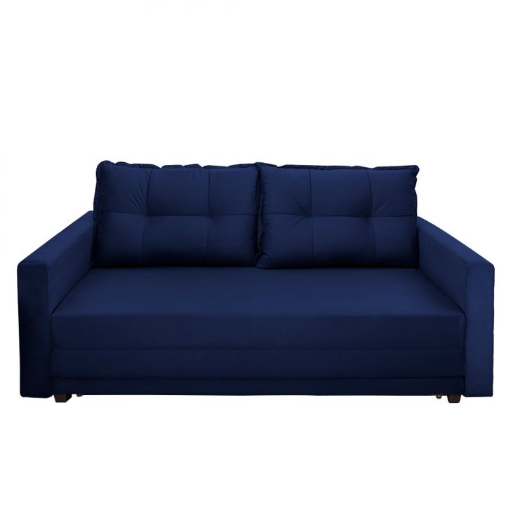 Sofá-Cama Casal 3 Lugares Trancoso Suede Azul