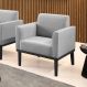 Poltrona Decorativa Isabella Pés Fixo em Madeira Preto Suede Cinza G19 - Gran Belo