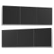 Kit 2 Armários Aéreos 150cm 3 Portas Argélia Branco/Preto - Lumil