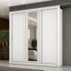 Guarda Roupa Casal 3 Portas Doha Lux 4 Gavetas Carraro Ripado Branco