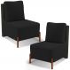Kit 02 Poltronas Decorativas Sala de Estar Living Hungria L02 Couríssimo Verde Bouclê Preto - Lyam