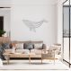 Quadro Escultura Baleia One Line 200x99 Cinza