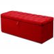 Calçadeira Recamier Baú Solteiro 90cm Italia Suede Vermelho - DS Estofados