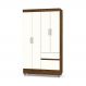 Guarda Roupa Solteiro 4 Portas 102 cm Rio Plus Imbuia/Champanhe - Pallazio