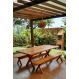 Conjunto Mesa Rústica Com Bancos | Banquetas Madeira Churrasco 2,00m