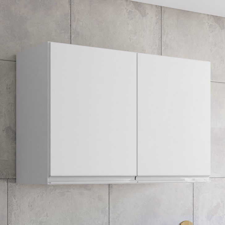 Armário de Cozinha Aéreo 80cm Com 2 Portas Andréia Branco   - AJL Móveis