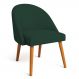 Cadeira Poltrona de Jantar Luna Suede Verde Pés Palito Castanho - Pallazio
