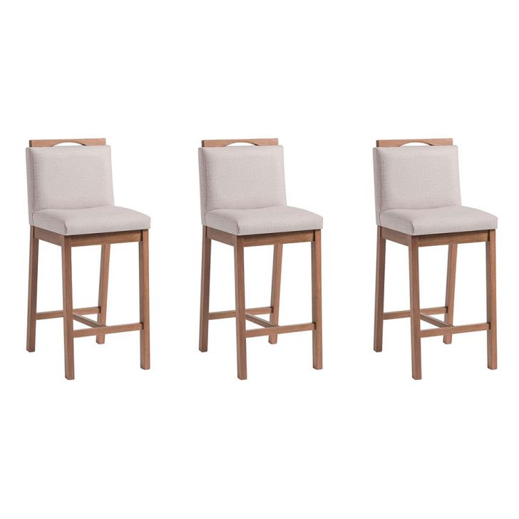 Conjunto com 3 Banquetas Dani Nogueira e Bege