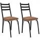 Kit 2 Cadeiras para Cozinha Tubular D-13 Nara de Aço Preto/Rattan