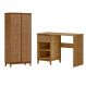 Mesa Escrivaninha e Armario Escritorio MDF Freijo Milani Store