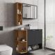 Conjunto Gabinete e Espelheira Rennes Preto Fosco Naturalle