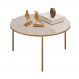 Mesa De Centro Redonda 69 cm Cleia Bali Dourado DJ MOVEIS