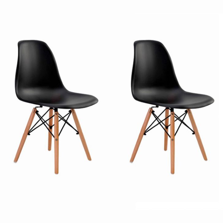 Conjunto com 2 Cadeiras de Jantar Eiffel Preto