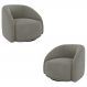 Kit 2 Poltronas Decorativas Jenny Base Giratória em Metal Preto Veludo Cinza G45 - Gran Belo