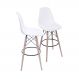 KIT 2 BANQUETAS 6619 PP BRANCA BASE MADEIRA