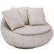 Poltrona Para Sala De Estar Decorativa Giratória Kira M03 Linho Cru - Lyam Decor