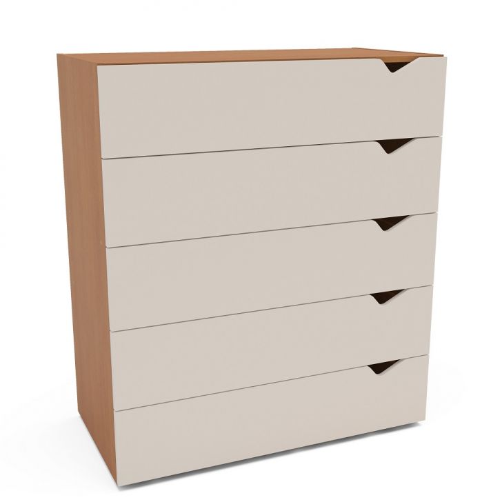 Cômoda Porto 5 Gavetas Freijó e Creme