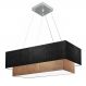 Pendente Duplo Retangular Vivare Md-4321 Cúpula em Tecido 80x40cm x 70x30cm PR/LP - Bivolt