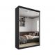Gaurda-Roupa Solteiro com 2 Espelhos Geneve 100% MDF 2 Portas 2 Gavetas Preto
