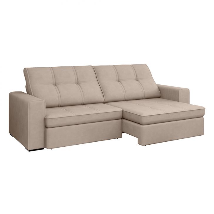 Image of Sofá 4 Lugares Retrátil E Reclinável Flexforma Versalhes Camurça 250 Cm PLA-LI181UP16MWDMOB
