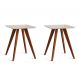 Conjunto com 2 Mesas Laterais Quadradas Classic Off White