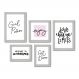 Kit Com 5 Quadros Decorativos - Frase Girl Power Mulher - 025kq01b