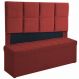 Kit Cabeceira Poliana+ Calçadeira Kiara Queen 160 CM Suede Vermelho - D A Decor